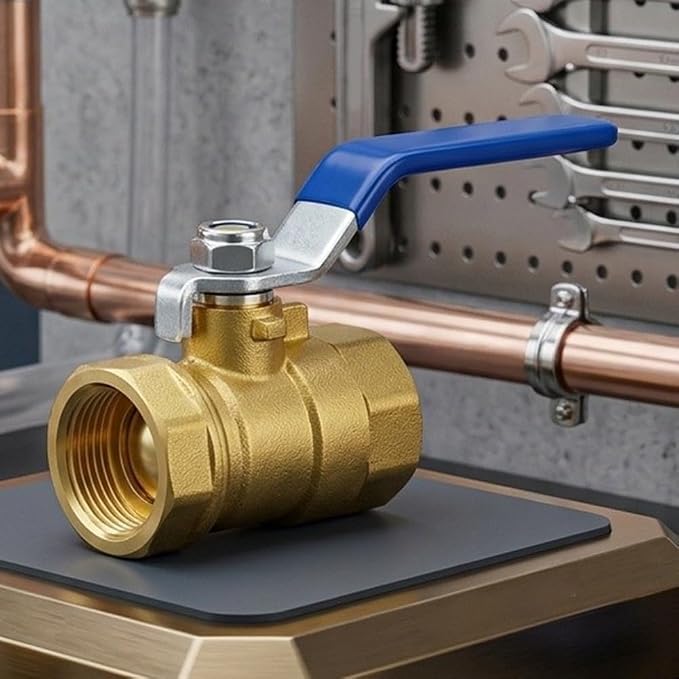Brass Compression Ball Valve 1 Inch Water Shut Off Valve Inline Plumbing Ball - Image 4