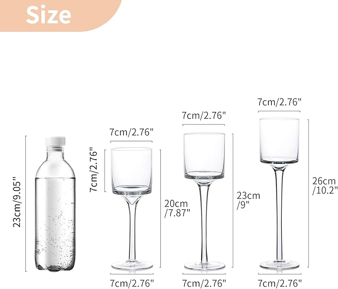 NUPTIO Glass Candle Holders, Long Stem Design - Image 3