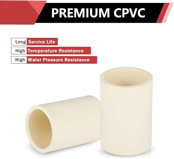 5 Pack EFIELD 1 Inch CPVC Coupling Adapter Fittings, Slip x Slip | Socket - Image 5