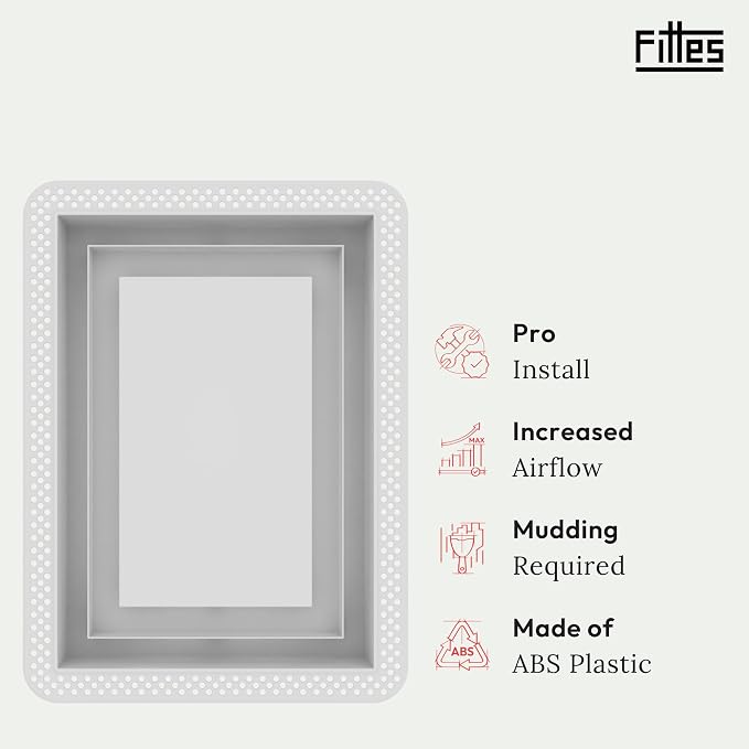 Fittes Flush Wall Vent, Minimalist ABS Plastic HVAC Air Return Register Cover - Image 2