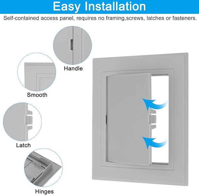 PATIKIL 5x5 inch Removable Hinged Access Panel, ABS Plumbing Access Doors Easy - Image 4