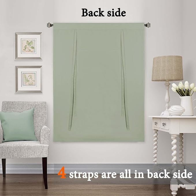 H.VERSAILTEX Solid Blackout Curtain Energy Efficient Tie Up Shades Rod Pocket - Image 8