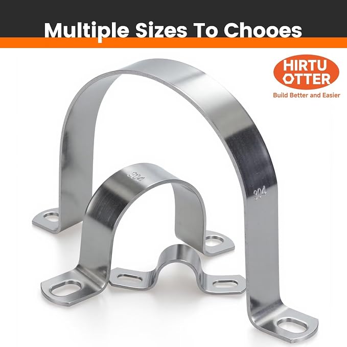 6 PCS 2 Inch, 304 Stainless Steel Thickened Pipe Clamps, Heavy-Duty Two Hole - Image 5