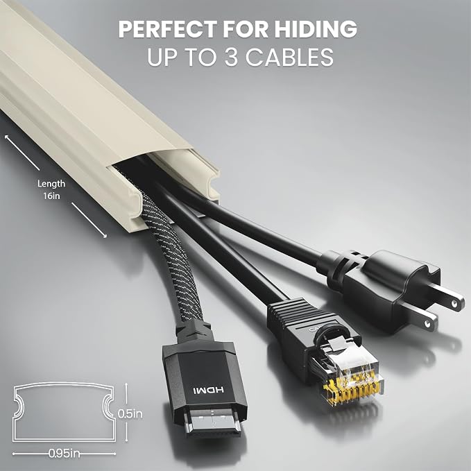 Cord Covers for Wires on Wall - 150in Cable Management Cable Hider - Cord - Image 3