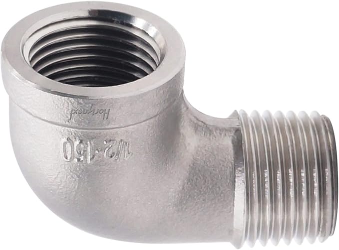 1/2'' NPT Stainless Steel Elbow Fitting, 90 Degree Street Elbow | Male to by Horiznext