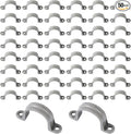 50Pcs PVC Pipe Straps, 2 Holes Plastic Conduit Strap Pipe Clamps Supports by Tinwalor