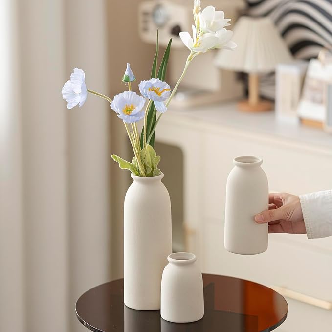 Ceramic Vase Set-3, Small Flower Vases - Image 8