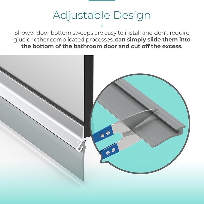 Framed Shower Door Sweep, Shower Bottom Door Sweep Replacement - Image 5
