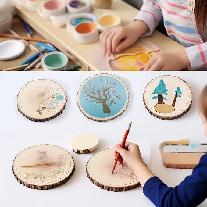 10 pcs Large Unfinished Wood Slices - Image 6