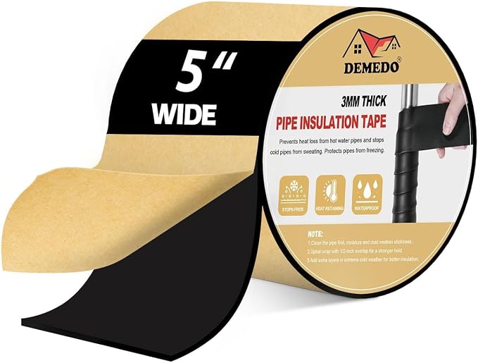 DEMEDO Pipe Insulation Tape, Pipe Wrap Insulation Foam Tape Self Adhesive by DEMEDO