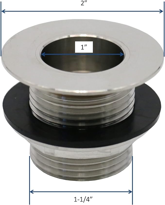 Stainless Steel Bar Sink Drain 1" Nominal Pipe Size - Image 4