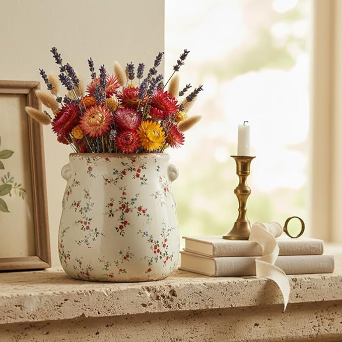 Shabby Chic Vase & Flower Pot - Image 2