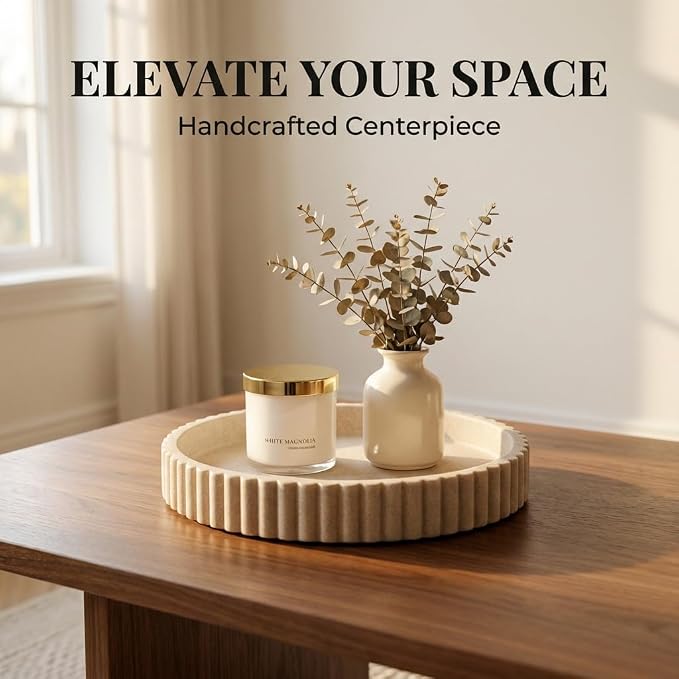 OAKOA Round Decorative Tray Coffee Table Tray - Image 6