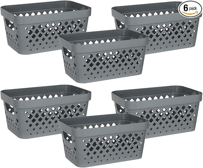 Glad Plastic Baskets for Organizing, Linen Closet, and Bathroom | Nesting Shelf by GladTrashFoodStorage