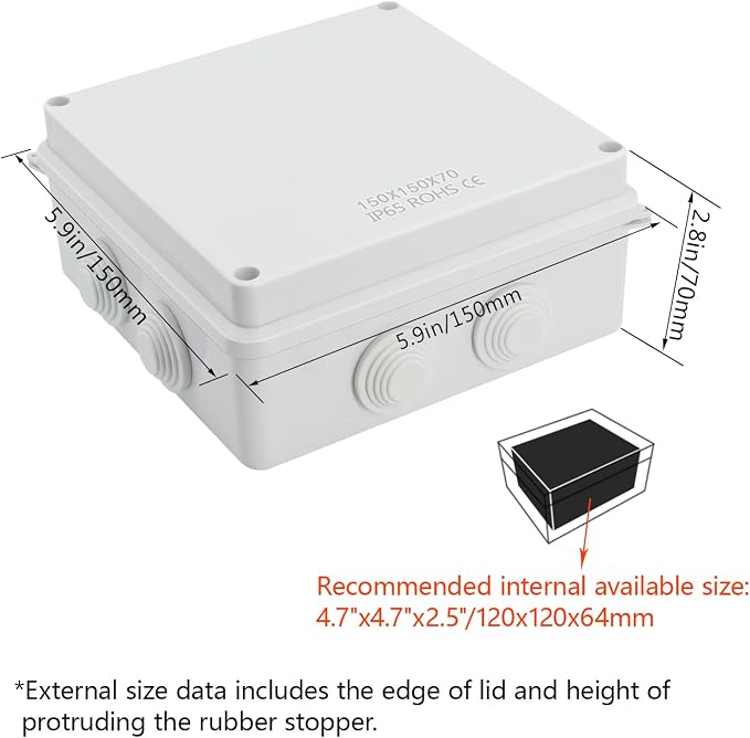 ABS Plastic Dustproof Waterproof IP65 Junction Box Universal Electrical Project - Image 2