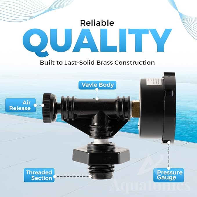 Replacement 24850-0105 Air Relief Valve & Pressure Gauge Assembly - Image 5
