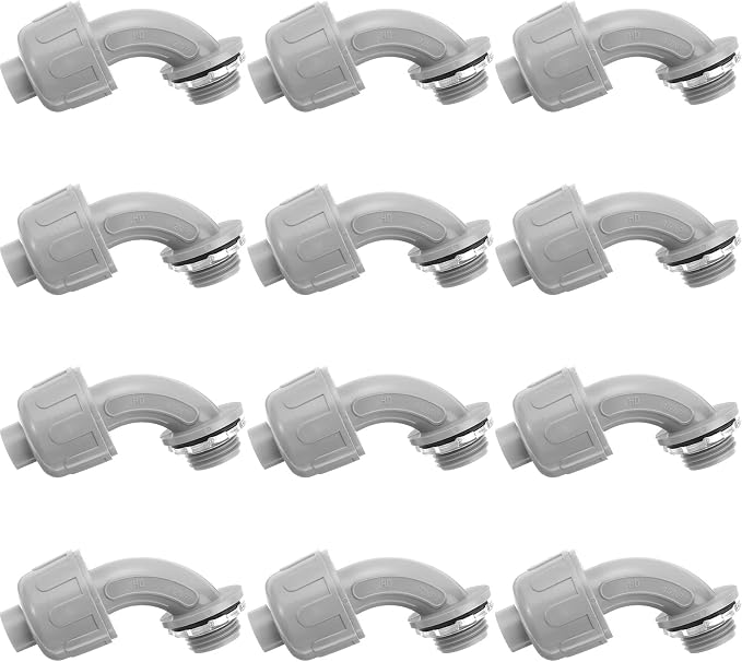 BBTO 12 Pieces 1/2 Inch Liquid Tight Connector Flexible Non Metallic Electrical by BBTO