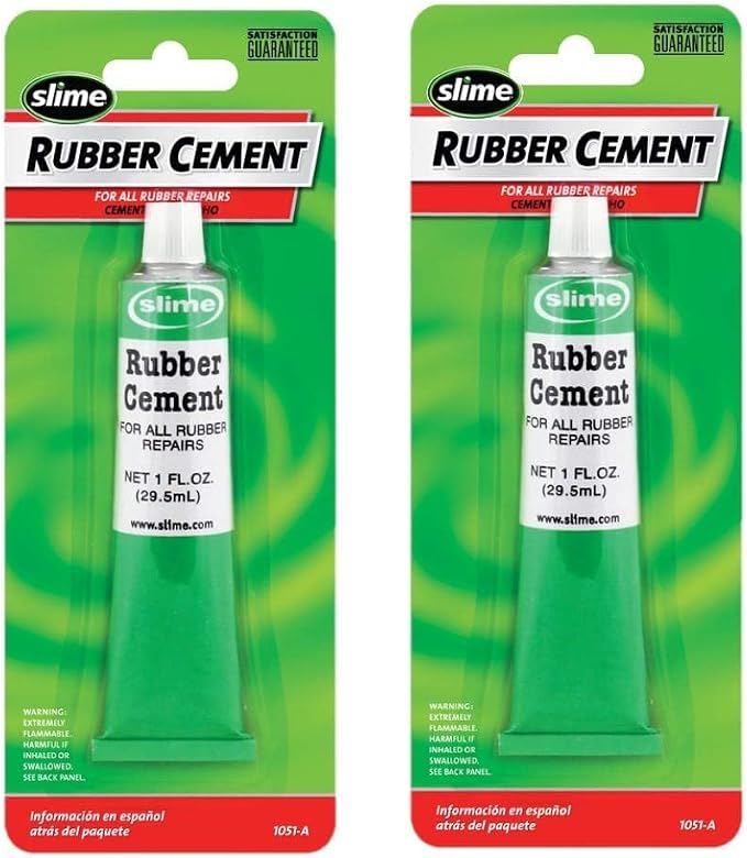 Slime 1051-A Rubber Cement - 1 oz.2 Pack by Slime