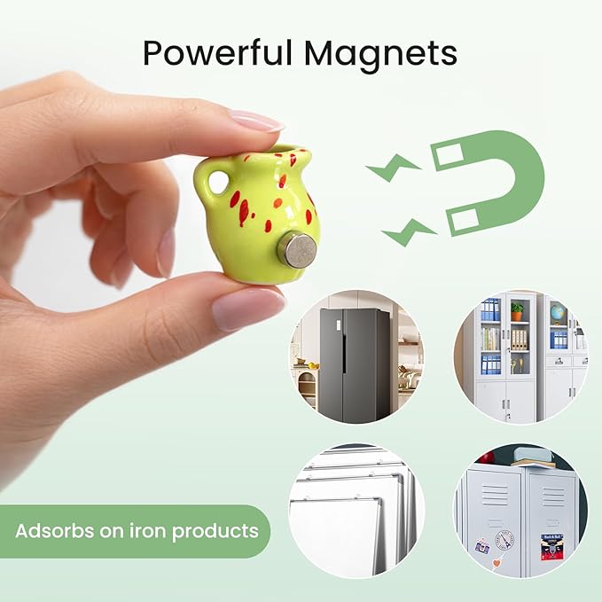 Cute Mini Ceramic Vase Magnets for Fridge, Funny Small Plant Magnets, Tiny 3D - Image 5
