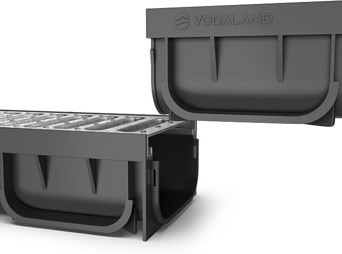 Vodaland - 4 Inch Easy 2 Premium Trench Drain Channel - Galvanized Stamped - Image 2