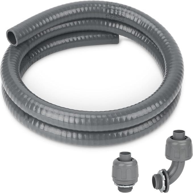 Electrical Conduit Kit 1/2" 4ft, AC Whip Kit, Liquid-Tight PVC Conduit | by HOMNUTS