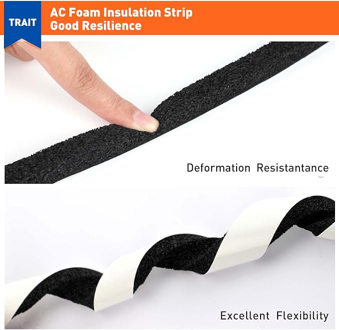 MAGZO Foam Weather Stripping Door Seal 1/2 Inch W x 1/2 Inch T x 13 FT | Foam - Image 4