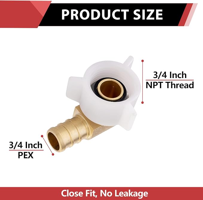 EFIELD Pex Crimp 3/4" Pex X 3/4" Female NPT Swivel Elbow Adapter Brass Fittings - Image 2