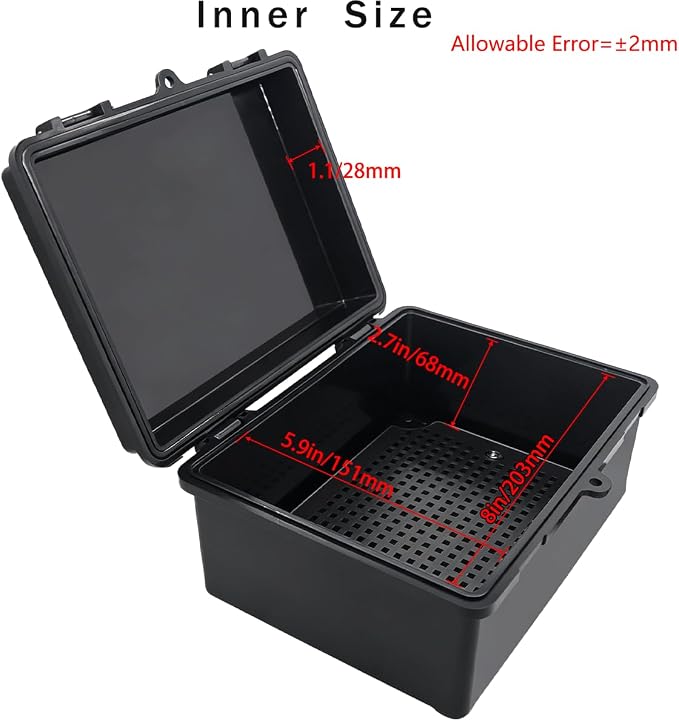Junction Box, Hinged Black Cover IP67 Waterproof ABS Project Box - Image 3