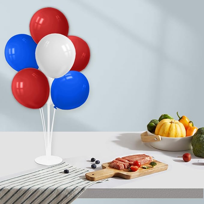ZJDHPTY 4Set Red White and Blue Balloon Stand Patriotic Decorations | Balloon - Image 6
