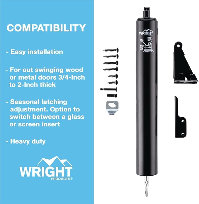 Wright Products Heavy-Duty Pneumatic Storm Door Closer – Durable, Adjustable - Image 4