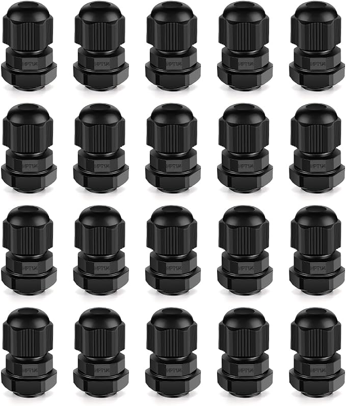 Cable Gland 20 Pack 1/4" NPT Waterproof Adjustable Connector Strain Relief Cord by CGELE