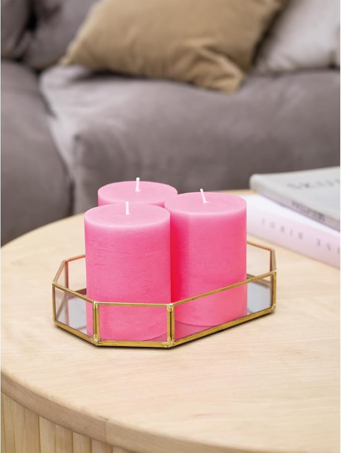 3x4 Pink Pillar Candles Set of 3 - Image 5