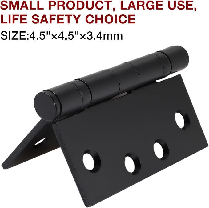 TDCHINGES Heavy Duty Matte Black Door Hinges 4.5 Inch x 4 1/2"Square 2 Pack | - Image 6