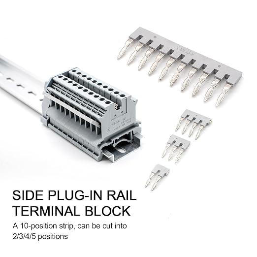 10Pcs EB10-6 Terminal Bridge Connector, DIN Rail Side Plug-in Block | Terminal - Image 3