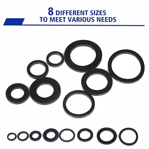 BUSY-CORNER 343 Pieces Rubber Flat Washer Gasket Assortment, Buna-N 70A - Image 5