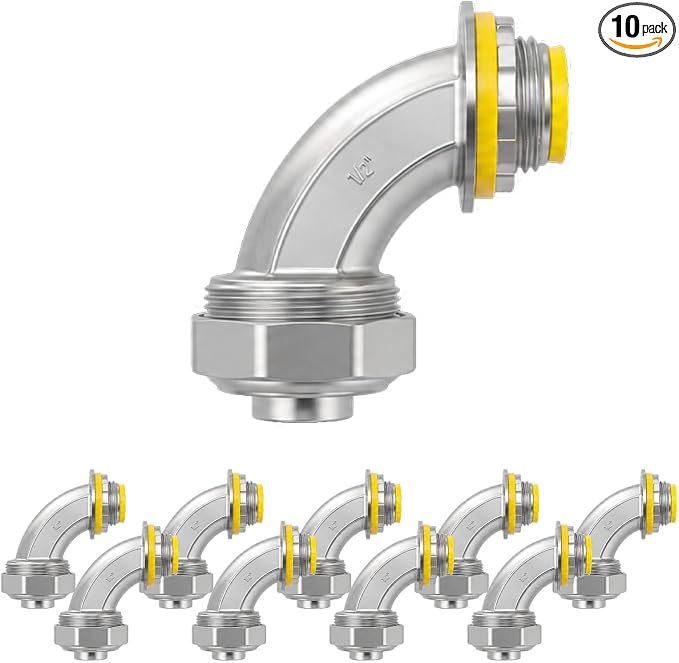 1/2" Liquid Tight Connector 90 Degree, corrosion resistant, 90° elbow, by AIRTAK