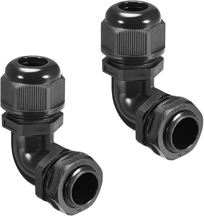 M20 Cable Gland, 90 Degree Adjustable 9-14mm Strain Relief, Cord Connectors by LeMotech