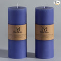 MOZEAL 3" x 8" Hand-Poured Unscented Large Candle, Smokeless Rustic Pillar by MOZEAL