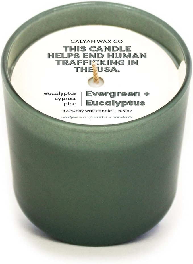 Dignity Series Evergreen & Eucalyptus Bourbon Scented Candle | 35 Hour Burn by CalyanWaxCo