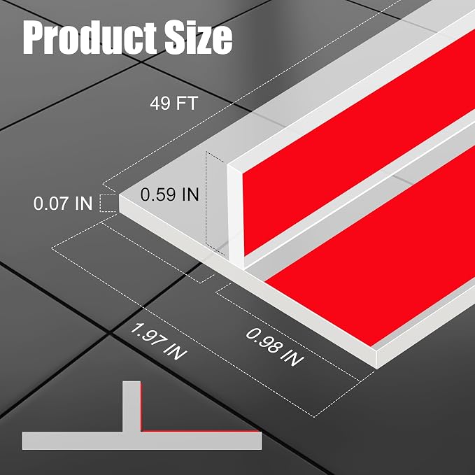 ToLanbbt T-Shaped Door Draft Stopper 1.97 in x 49 FT Silicone Weather Stripping - Image 2