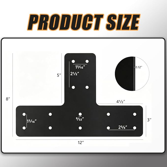 4 PCS T Post Timber Brackets, Heavy Duty 12"x8" Post to Beam Connector | T - Image 2