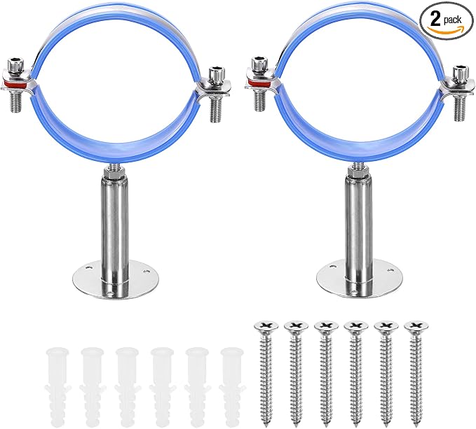 HARFINGTON 2 Set Wall Mount Ceiling Mount Pipe Supports 304 Stainless Steel by HARFINGTON