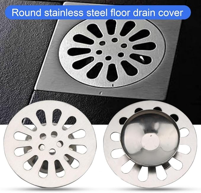 1pc Silver Square Floor Drain - Image 3