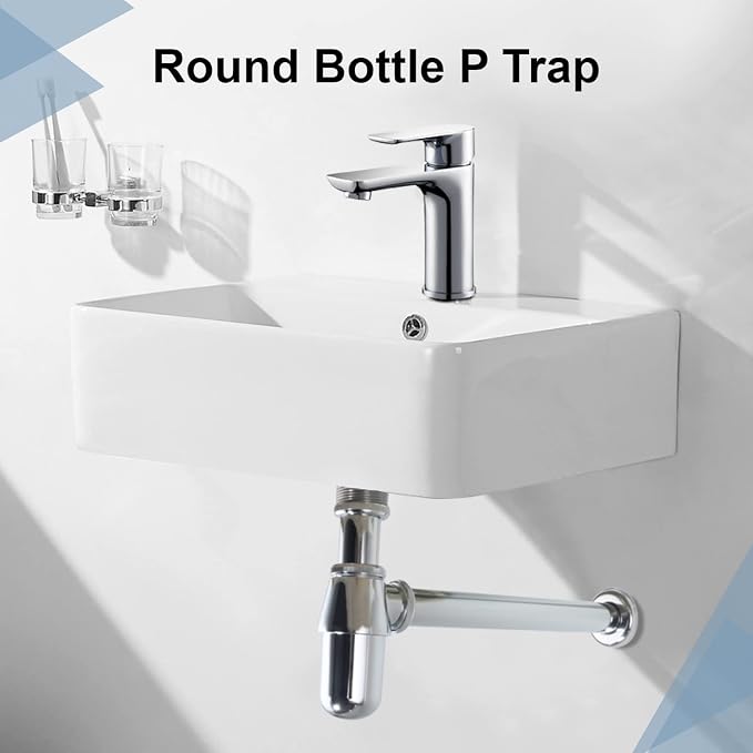 Contemporary Round Bottle P-Trap 1-1/4 Bathroom Lavatory Adjustable Basin Sink - Image 3