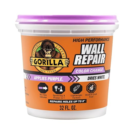 Gorilla High Performance Wall Repair, 32 oz Tub, Dries White | Spackling and by Gorilla