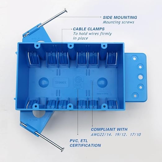Adjustable 3 Gang Electrical Box, 49 Cu in, 12 Pack, ETL Listed | Features 49 - Image 5