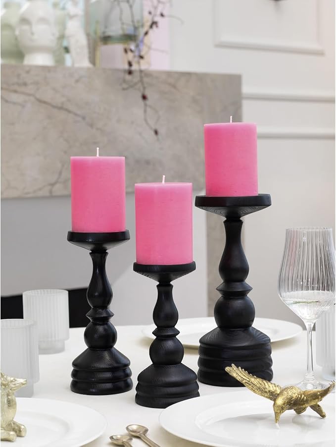 3x4 Pink Pillar Candles Set of 3 - Image 4