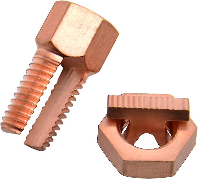 FDXGYH 4 Pack Grounding Split Bolt Connector Copper Grounding Clamps Bolt - Image 3