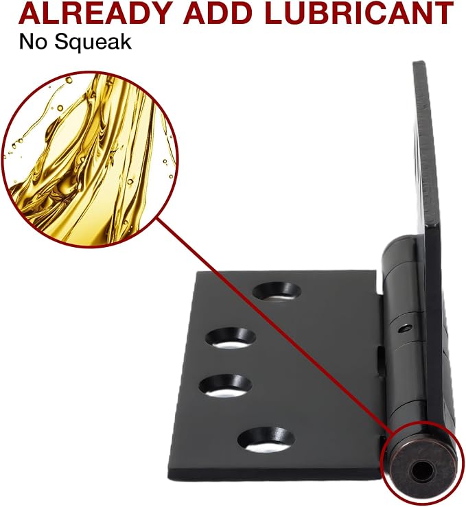 TDCHINGES Heavy Duty Door Hinges Oil Rubbed Bronze 4.5Inch x 4 1/2" Square | - Image 3
