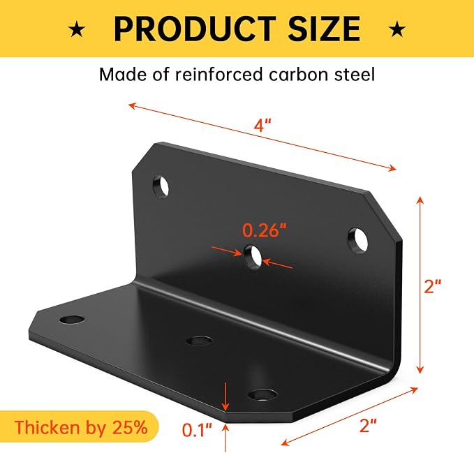 2x4 Galvanized Corner Brace – Heavy Duty L Bracket | Heavy Duty Galvanized Steel - Image 2